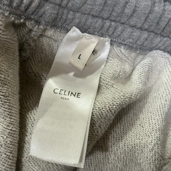 Celine x Hedi Slimane Embroidered Logo Grey Sweatpant Joggers